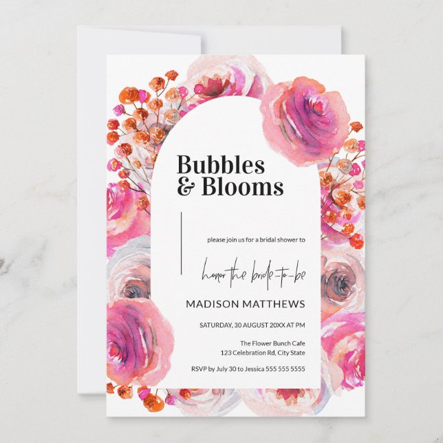 Möhippan Bubbles och Blooms Inbjudningar (Framsida)