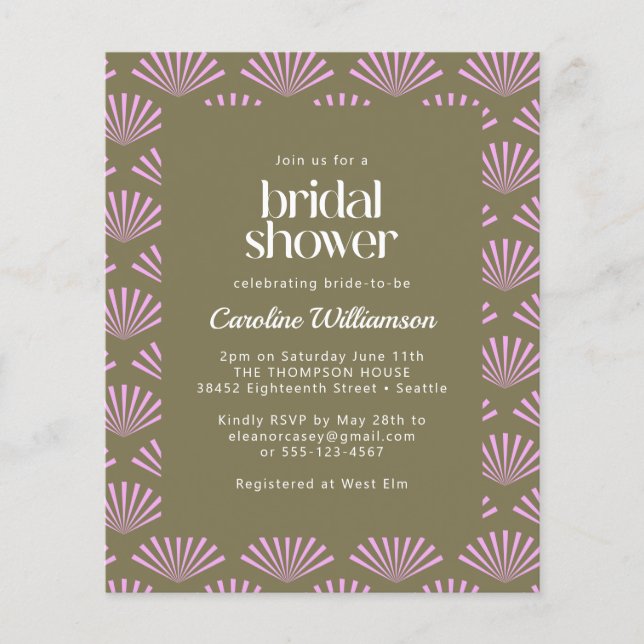 Möhippan Budget Art Deco Fläkt Olive och Lilac (Framsida)