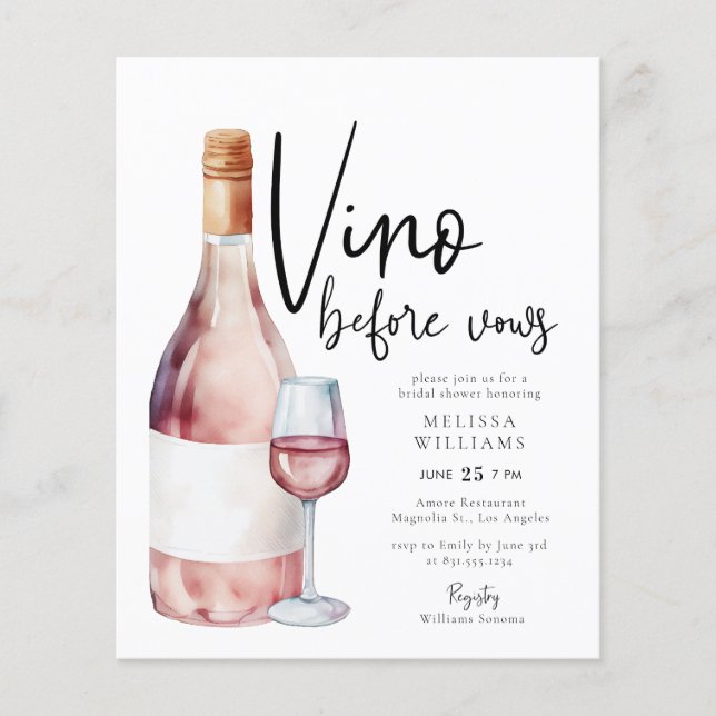 Möhippan Budget Modern Vino före Vows (Framsida)