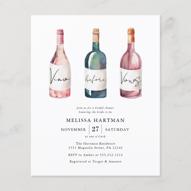 Möhippan Budget Modern Vino före Vows (Framsida)