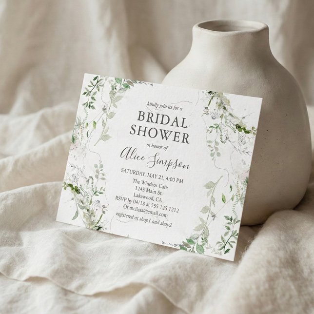 Möhippan Budget Sage Greenery Inbjudan Vykort (Skapare uppladdad)