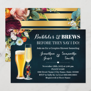 Möhippan Burgundy Bubbles and Brews Inbjudningar