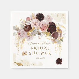 Möhippan Burgundy WildblomGarden Blommigt Pappersservett