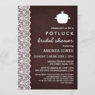 Möhippan Burlap & Snöre Potluck Inbjudningar