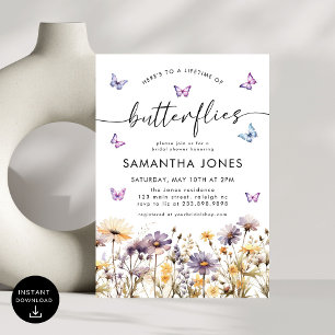 Möhippan Butterflies Wildblommors livslängd Inbjudningar