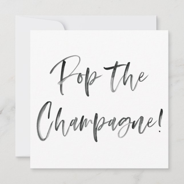 Möhippan Champagne Modern Calligraphy Inbjudningar (Framsida)