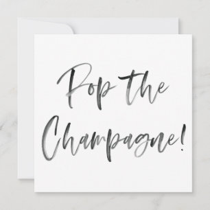 Möhippan Champagne Modern Calligraphy Inbjudningar