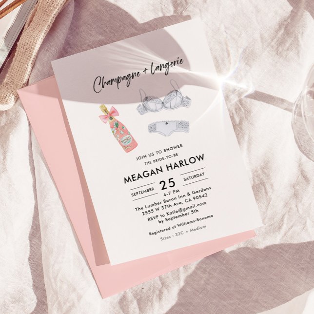 Möhippan Champagne och Lingerie Inbjudningar (Skapare uppladdad)