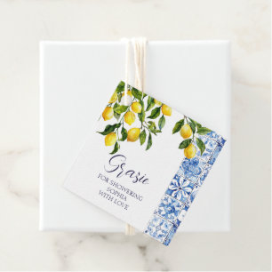 Möhippan Citrus Positano Blue Tiles Gåvor Etiketter