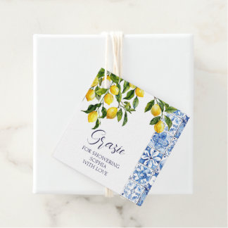 Möhippan Citrus Positano Blue Tiles Gåvor Etiketter