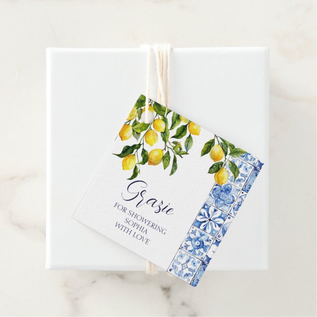 Möhippan Citrus Positano Blue Tiles Gåvor Etiketter (På plats)