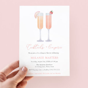 Möhippan Cocktails och Lingerie Bachelorette Inbjudningar
