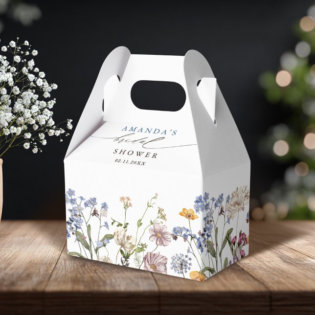 Möhippan Colorful Vår Wildblomskugga Presentaskar (Colorful Spring Wildflower Meadow Bridal Shower Favor Boxes)