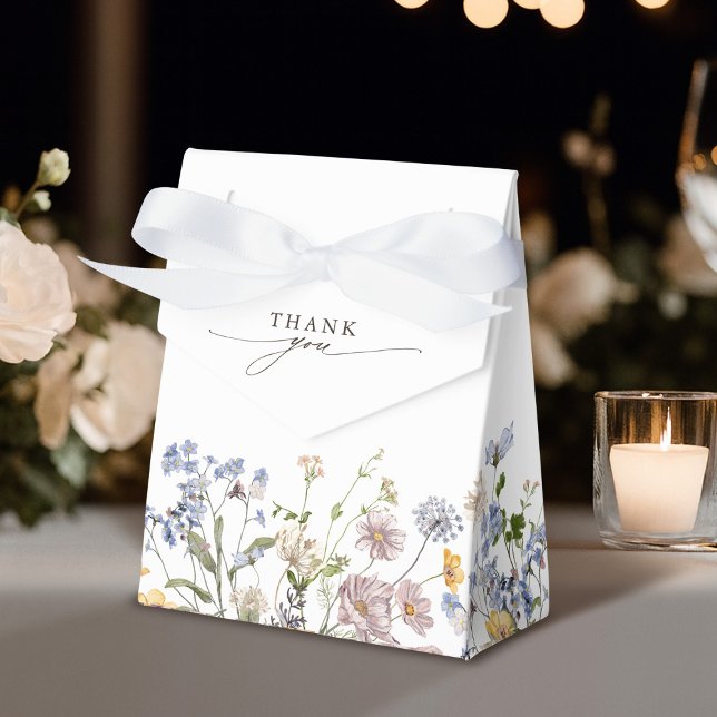 Möhippan Colorful Vår Wildblomskugga Presentaskar (Colorful Spring Wildflower Meadow Bridal Shower Favor Boxes)