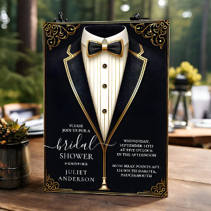 Möhippan Costume Manar Tuxedo Bold Black Tie Inbjudningar