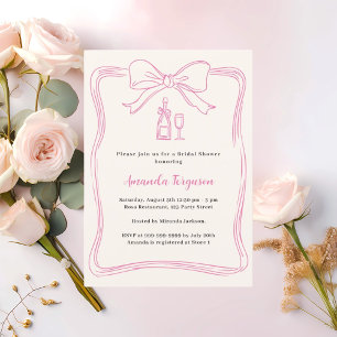 Möhippan Cream rosa hand plockade bow åklagco Inbjudningar