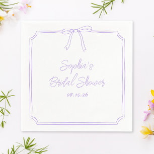 Möhippan Cute Lavender Simple Girly Bow Pappersservett