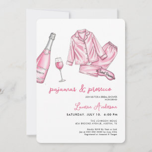 Möhippan Cute Pajamas och Prosecco Inbjudningar