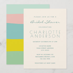 Möhippan Cute Pastel Geometric Vår Mint Inbjudningar