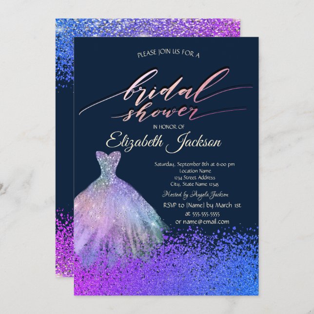 Möhippan Dress för elegantens Chic  diameter Inbjudningar (Fram/baksida)