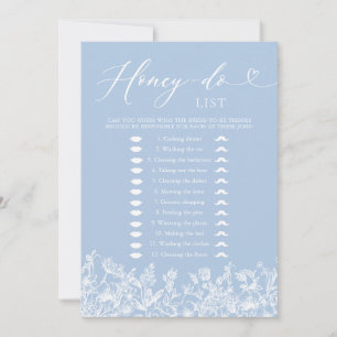 Möhippan Dusty Blue Blommigt Honung Do List Inbjudningar