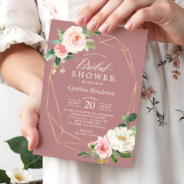 Möhippan Dusty Ro Rosa  Blommigt Chic Inbjudningar