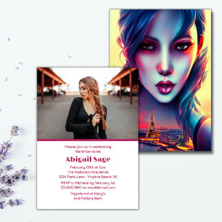 Möhippan Eiffel Torn i Modern Paris Inbjudningar