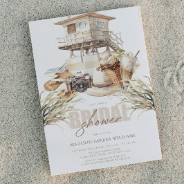 Möhippan elegant Beach Klistra in vattenfärg Inbjudningar