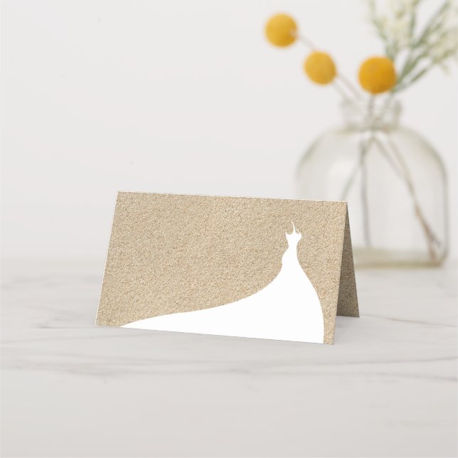 Möhippan elegant Beach Placera kortet vitt Placeringskort (Framsida)