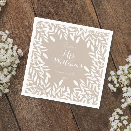 Möhippan elegant Beige och White Greenery Pappersservett