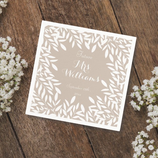 Möhippan elegant Beige och White Greenery Pappersservett (Skapare uppladdad)