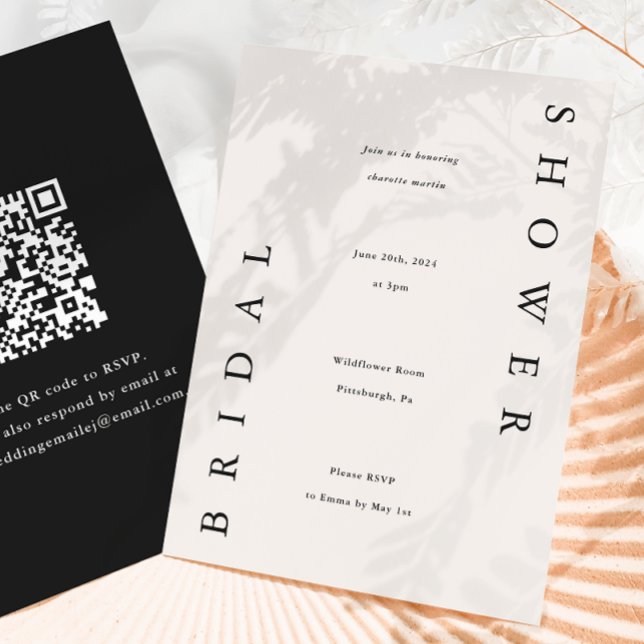 Möhippan elegant Black and Taupe Inbjudningar (Skapare uppladdad)