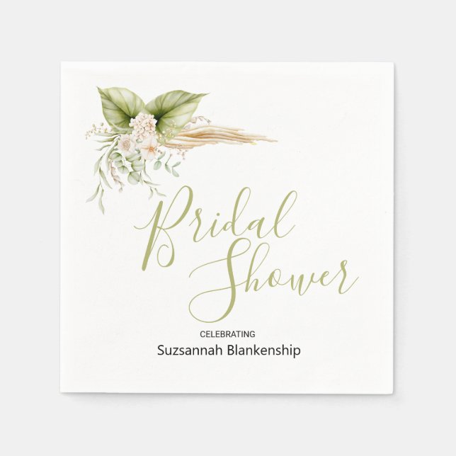 Möhippan elegant Blommigt hörn Pappersservett (Framsidan)