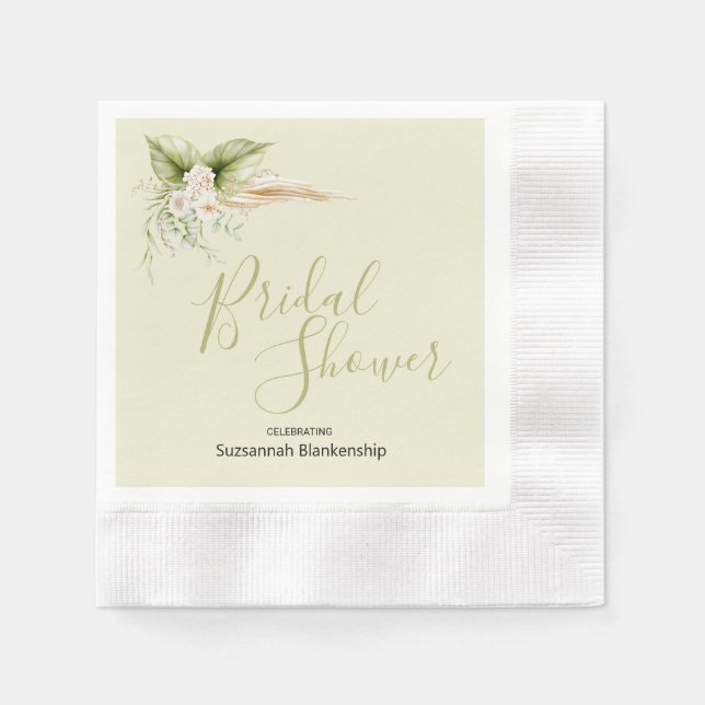 Möhippan elegant Blommigt hörn Pappersservett (Framsidan)