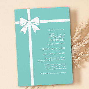 Möhippan elegant Bride & Co Teal Bow Inbjudningar
