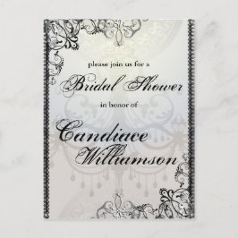 Möhippan elegant Chandelier och blommor Inbjudan Vykort