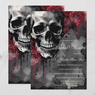 Möhippan elegant Gothic Skull & Ro Inbjudningar