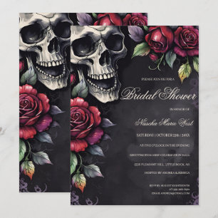 Möhippan elegant Gothic Skull & Ro Inbjudningar
