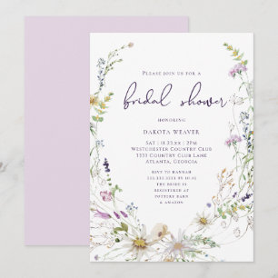 Möhippan elegant Minimalist Wildblomma Inbjudningar