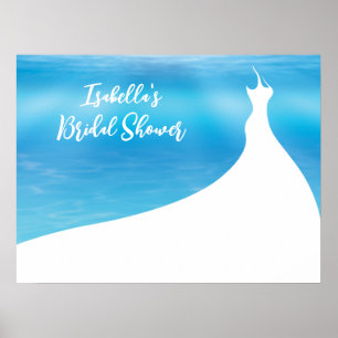 Möhippan elegant Poster blå vattenfärg