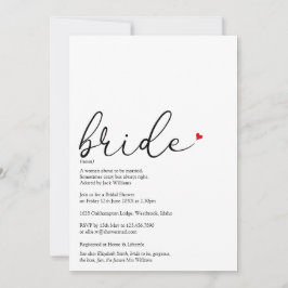 Möhippan elegant Script Bride Definition Inbjudningar