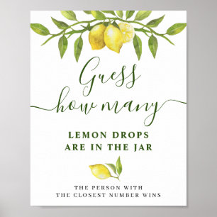 Möhippan elegant vattenfärg Lemon Poster