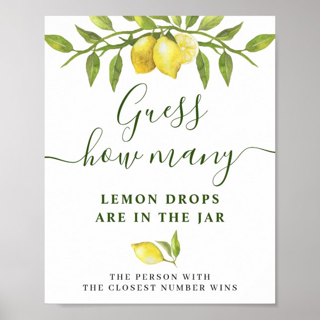 Möhippan elegant vattenfärg Lemon Poster (Framsidan)