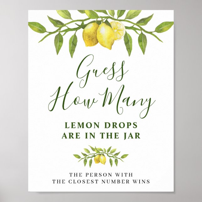 Möhippan elegant vattenfärg Lemon Poster (Framsidan)