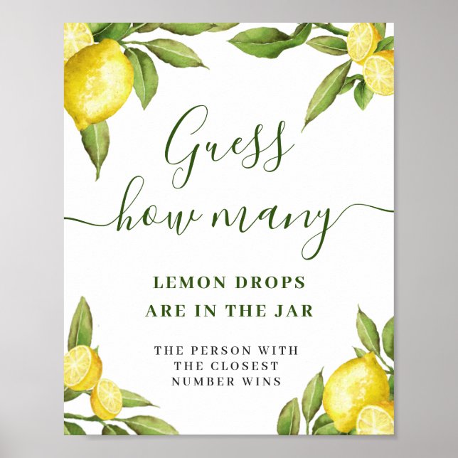 Möhippan elegant vattenfärg Lemon Poster (Framsidan)