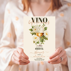 Möhippan elegant vattenfärg Vino före Vows Inbjudningar