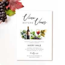 Möhippan elegant vattenfärg Vino före Vows