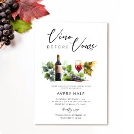 Möhippan elegant vattenfärg Vino före Vows Inbjudningar