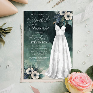 Möhippan elegant Vattenfärgstryck och blommor Inbjudningar