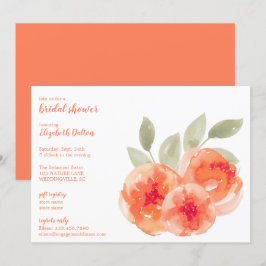 Möhippan elegant Watercolor Peach Peonies (vattenf Inbjudningar